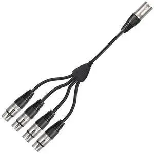 3 Pin XLR 1 Male to 4 Female Y Splitter Audio Cable,4 Way-1 XLR Single Input to Four Output Parallel Connection Cable 3 Pin XLR 1 Male to 4 Female Y Splitter Audio Cable,4 Way-1 XLR Single Input to Four Output Parallel Connection Cable