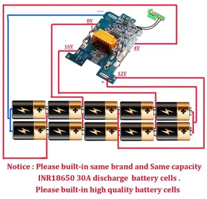 Plastic Case Charging Protection Circuit Board PCB For 18V BL1840 BL1850 BL1830 BL1860B LXT 400 Plastic Case Charging Protection Circuit Board PCB For 18V BL1840 BL1850 BL1830 BL1860B LXT 400