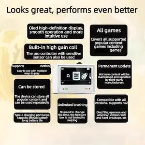 Emulator for Switch Switch2 Smart Simulator Bluetooth-for Gaming Accessory,NFC Simulator,Game Console Adapter Black Emulator for Switch Switch2 Smart Simulator Bluetooth-for Gaming Accessory,NFC Simulator,Game Console Adapter Black