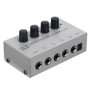 HA400 Metal Stereo Headphone Amplifier - 4-Channel Audio Boost For Sound Mixer, Guitar, PC, EU Plug Format HA400 Metal Stereo Headphone Amplifier - 4-Channel Audio Boost For Sound Mixer, Guitar, PC, EU Plug Format