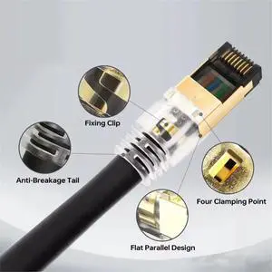 5m Industrial CAT8 Double Shielded Network Cable Servo Line Ethernet Gigabit High-Flex Wire 5m Industrial CAT8 Double Shielded Network Cable Servo Line Ethernet Gigabit High-Flex Wire