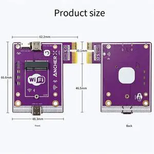 PCIe X1 to M.2 Network Card Adapter for Desktop 6 / 6E/7 Bluetooth Expansion Board PCIe X1 to M.2 Network Card Adapter for Desktop 6 / 6E/7 Bluetooth Expansion Board