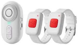 Elderly Caregiver Pager Call Button SOS Watch With 1 Receiver+ 2 Transmitter Safety Alert Monitoring System Vibration Home Elderly Caregiver Pager Call Button SOS Watch With 1 Receiver+ 2 Transmitter Safety Alert Monitoring System Vibration Home
