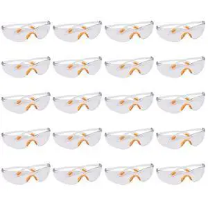 Safety Glasses For Work& Lab, Protective Goggles For Chemistry Laboratory, Comfortable Impact-Resistant 20-Pack Safety Glasses For Work& Lab, Protective Goggles For Chemistry Laboratory, Comfortable Impact-Resistant 20-Pack