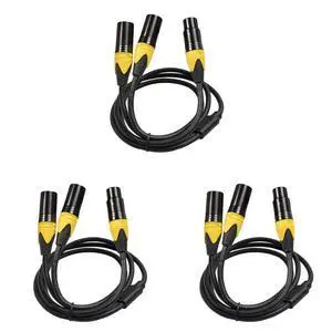 3X XLR Splitter Cable,3 Pin XLR Female To Dual XLR Male Audio Cable Y Cable Balanced Microphone Splitter Cord 3X XLR Splitter Cable,3 Pin XLR Female To Dual XLR Male Audio Cable Y Cable Balanced Microphone Splitter Cord