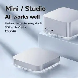 Desktop Dustproof Stand for Mini and Studio Transparent Acrylic Holder Cooling Heat Disspation Mount Accessories Desktop Dustproof Stand for Mini and Studio Transparent Acrylic Holder Cooling Heat Disspation Mount Accessories