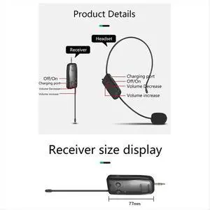 2.4G Head-Mounted Lavalier Microphone Set Transmitter with Receiver for Amplifier Voice Speaker Teaching Tour 2.4G Head-Mounted Lavalier Microphone Set Transmitter with Receiver for Amplifier Voice Speaker Teaching Tour