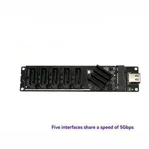 TypeC USB 3.0 to 5-Port SATA 3.0 Expansion Card USB3.2 Gen1 5Gbps JM575+JMS580 for 2.5-Inch 3.5-Inch SATA SSD HDD TypeC USB 3.0 to 5-Port SATA 3.0 Expansion Card USB3.2 Gen1 5Gbps JM575+JMS580 for 2.5-Inch 3.5-Inch SATA SSD HDD