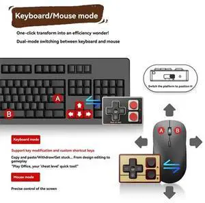 Bluetooth Multi-Function Gamepads Pocket Mini Controller Joystick Short Video Remote Control for PC Simulation Game Bluetooth Multi-Function Gamepads Pocket Mini Controller Joystick Short Video Remote Control for PC Simulation Game