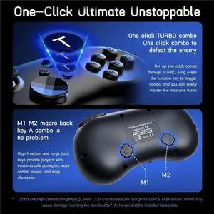 Y04 Game Controller with Receiver for Switch/PC/ - Hall Effect Joystick 6-Button Layout Gamepad Black Y04 Game Controller with Receiver for Switch/PC/ - Hall Effect Joystick 6-Button Layout Gamepad Black