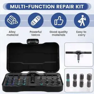 RS1 24-in-1 Magnetic Ratchet Screwdriver Set, Bits, Non-Slip Handle, Repair Tool Kit for Electronics RS1 24-in-1 Magnetic Ratchet Screwdriver Set, Bits, Non-Slip Handle, Repair Tool Kit for Electronics