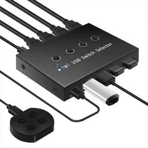 USB Switcher 4 Computer Sharing 4 USB Devices Printer, , Mouse, Keyboard, with 4 Pack USB 3.0 Cables USB Switcher 4 Computer Sharing 4 USB Devices Printer, , Mouse, Keyboard, with 4 Pack USB 3.0 Cables