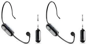 2Pcs 2.4G Microphone Headset Long Range 30M For Voice Amplifiers, Speakers, Karaoke, Teaching, Outdoor Spee 2Pcs 2.4G Microphone Headset Long Range 30M For Voice Amplifiers, Speakers, Karaoke, Teaching, Outdoor Spee