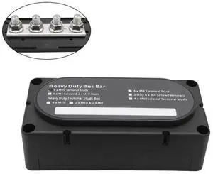 300A Heavy Duty Bus Bar Box With 4 Terminal Studs M10 Modular Power Distribution Block For Marine/Solar 48V DC System B 300A Heavy Duty Bus Bar Box With 4 Terminal Studs M10 Modular Power Distribution Block For Marine/Solar 48V DC System B