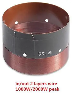 99.8mm Speaker Subwoofer Voice Coil 1000W 15"Bass 18"Subbass Repair Part 2 Layers Wire In Out With Copper Wire Glassfiber Former 99.8mm Speaker Subwoofer Voice Coil 1000W 15"Bass 18"Subbass Repair Part 2 Layers Wire In Out With Copper Wire Glassfiber Former