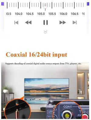 HIFI Audio Decoder Bluetooth5.3 Audio Receiver 24bit 48KHz Lossless Decoding USB PlaybackBuilt-in OPA2134 OpAmp FM Radio HIFI Audio Decoder Bluetooth5.3 Audio Receiver 24bit 48KHz Lossless Decoding USB PlaybackBuilt-in OPA2134 OpAmp FM Radio