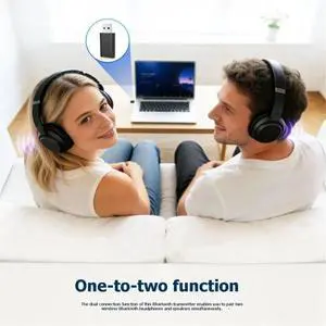 Bluetooth 5.3 Transmitter Adaptive Low Latency Dual Device Connection for PC TV Bluetooth Headphon Bluetooth 5.3 Transmitter Adaptive Low Latency Dual Device Connection for PC TV Bluetooth Headphon