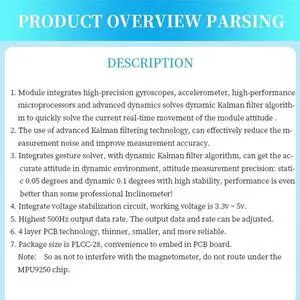 Nine- High- Accelerometer Gyroscope Module Attitude Angle Sensor JY931 Nine- High- Accelerometer Gyroscope Module Attitude Angle Sensor JY931
