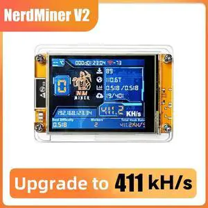 V2 411KH/S Hashrate 2.8 Inch Smart Display BTC Solo Lottery Miner Bitcoin Crypto Lottery Miner V2 411KH/S Hashrate 2.8 Inch Smart Display BTC Solo Lottery Miner Bitcoin Crypto Lottery Miner