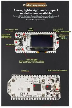 LoRa32 Heltec V3 - LoRa Development Board 868-915/433-510 MHz OLED SX1262 Logistics Network Development Kit LoRa32 Heltec V3 - LoRa Development Board 868-915/433-510 MHz OLED SX1262 Logistics Network Development Kit