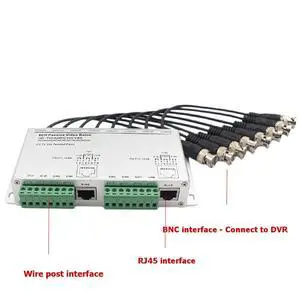 8-Channel Twisted-Pair Transmitter with Built-in Cable, BNC to RJ45 Ethernet Cable HD Transmitter for Surveillance Video 8-Channel Twisted-Pair Transmitter with Built-in Cable, BNC to RJ45 Ethernet Cable HD Transmitter for Surveillance Video