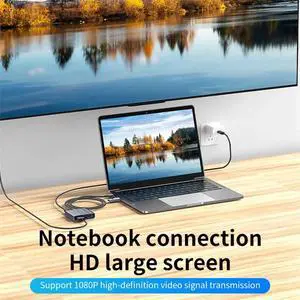 USB Type C to -Compatible Hub USB 3.0 to Dual -Compatible Adapter Splitter Multi Stream 1080P Dual Display Dock USB Type C to -Compatible Hub USB 3.0 to Dual -Compatible Adapter Splitter Multi Stream 1080P Dual Display Dock