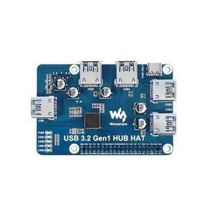 USB 3.2 Gen1 HUB HAT for 4B 3B+ 3B 2B Zero W WH,4-Channel USB 3.0 Expansion Port, Driver-Free Plug&Play USB 3.2 Gen1 HUB HAT for 4B 3B+ 3B 2B Zero W WH,4-Channel USB 3.0 Expansion Port, Driver-Free Plug&Play