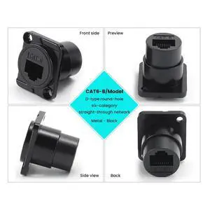 10PCS D-Type RJ45 Coupler, Shielded RJ45 Panel Mount Connector, CAT6/CAT5E/CAT5 Female to Female LAN Network Bulkhead 10PCS D-Type RJ45 Coupler, Shielded RJ45 Panel Mount Connector, CAT6/CAT5E/CAT5 Female to Female LAN Network Bulkhead