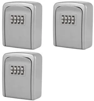 3X Key Lock Box Wall Mounted 4 Digit Combination Lock Box For House Key Weatherproof Security Key Lock Box Silver 3X Key Lock Box Wall Mounted 4 Digit Combination Lock Box For House Key Weatherproof Security Key Lock Box Silver