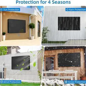 Outdoor TV Cover 60 to 65 Inch Weatherproof,600D Waterproof Full Protection TV Outdoor Covers for Outside Flat Screen TV Outdoor TV Cover 60 to 65 Inch Weatherproof,600D Waterproof Full Protection TV Outdoor Covers for Outside Flat Screen TV
