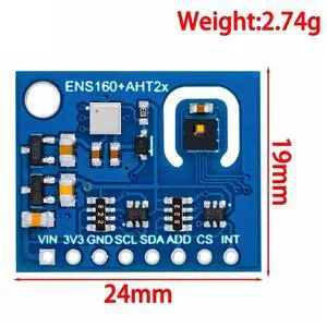 ENS160+AHT21 CARBON Dioxide CO2 ECO2 TVOC Air and Temperature and Humidity Sensor Replace CCS811 for ENS160+AHT21 CARBON Dioxide CO2 ECO2 TVOC Air and Temperature and Humidity Sensor Replace CCS811 for