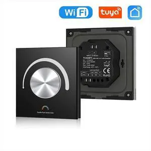 Rotary Glass Panel Constant Voltage LED Controller DC 12V 24V Smart Dimmer TUYA APP Cloud Control White Rotary Glass Panel Constant Voltage LED Controller DC 12V 24V Smart Dimmer TUYA APP Cloud Control White