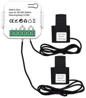 Tuya Smart Zigbee Energy Meter 2 Way Bidirectional With Current Sensor Clamp App Monitor Power 100-240VAC,2 Channels 2CT Du Tuya Smart Zigbee Energy Meter 2 Way Bidirectional With Current Sensor Clamp App Monitor Power 100-240VAC,2 Channels 2CT Du