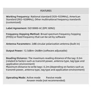 Ultra High Frequency UHF Reader Writer for ISO18000-6C EPC GEN2 with SDK Development USB 902-928MHz Desktop Reader Ultra High Frequency UHF Reader Writer for ISO18000-6C EPC GEN2 with SDK Development USB 902-928MHz Desktop Reader