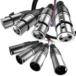 4 Channel XLR Snake Cable Male to Female 2m with Color-Marked Connectors for Microphone Professional Stage Studio Live 4 Channel XLR Snake Cable Male to Female 2m with Color-Marked Connectors for Microphone Professional Stage Studio Live