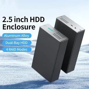 2.5 Inch Dual Bay Hard Drive Enclosure USB3.0 to 2.5" SATA I/II/III HDDs SSDs External Enclosure Support UASP 2.5 Inch Dual Bay Hard Drive Enclosure USB3.0 to 2.5" SATA I/II/III HDDs SSDs External Enclosure Support UASP