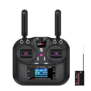 HOTRC HT-10A 2.4Ghz 10CH Transmitter And F10A Receiver Combo For Multiple RC Devices Including Aircraft, Vehicles, B HOTRC HT-10A 2.4Ghz 10CH Transmitter And F10A Receiver Combo For Multiple RC Devices Including Aircraft, Vehicles, B
