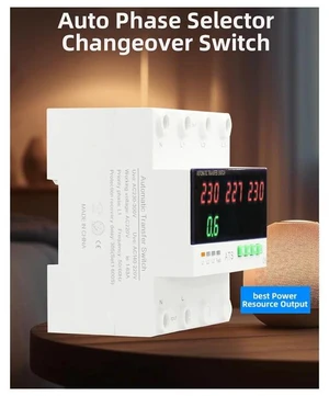 Over Under Voltage Protector ATS Automatic Transfer Switch Phase Selector Uninterrupted Power Over Current Limiter 63A-AAAE Over Under Voltage Protector ATS Automatic Transfer Switch Phase Selector Uninterrupted Power Over Current Limiter 63A-AAAE