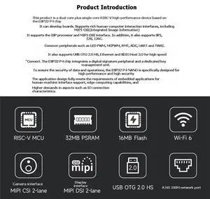 -P4-NANO Development Board -P4 RISC-V MCU Wi-Fi 6 Bluetooth 5 BLE -P4-NANO -P4-NANO Development Board -P4 RISC-V MCU Wi-Fi 6 Bluetooth 5 BLE -P4-NANO