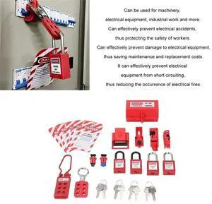 IDUD Electrical Lockout Tagout Kit, Universal Clamp On Circuit Breaker Lockouts Loto-Safety Locks Hanging Tags Set IDUD Electrical Lockout Tagout Kit, Universal Clamp On Circuit Breaker Lockouts Loto-Safety Locks Hanging Tags Set
