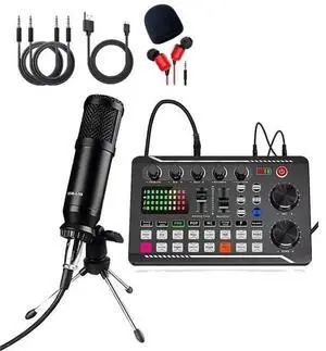 F998 Sound Card Podcast Equipment Bundle,With Microphone Set ,Music/Recording Live Streaming For DJ Disco Device B F998 Sound Card Podcast Equipment Bundle,With Microphone Set ,Music/Recording Live Streaming For DJ Disco Device B