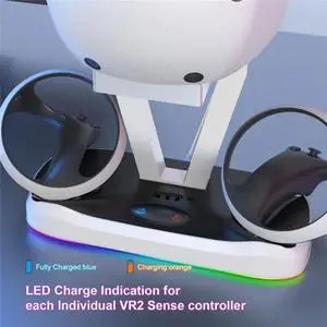For PS VR2 Charging Station with Colorful RGB Light and Headset Holder,VR Game Controller Charging Dock Charging Stand For PS VR2 Charging Station with Colorful RGB Light and Headset Holder,VR Game Controller Charging Dock Charging Stand