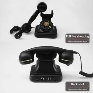 Retro Style Wired Telephone Plug-in Home Fixed Landline Antique European Telephone Fashion Decoration Black Retro Style Wired Telephone Plug-in Home Fixed Landline Antique European Telephone Fashion Decoration Black