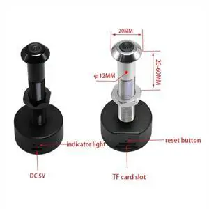Tuya Diameter 12MM Wide Angle Fisheye Dual Frequency Door Eye Silver+Black Tuya Diameter 12MM Wide Angle Fisheye Dual Frequency Door Eye Silver+Black