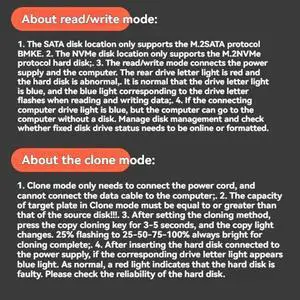 M.2 SATA/NVMe Dual-Bay Hard Drive Docking Station Clone Offline Clone M.2 SSD Duplicator Data Transmission Usb US Plug M.2 SATA/NVMe Dual-Bay Hard Drive Docking Station Clone Offline Clone M.2 SSD Duplicator Data Transmission Usb US Plug