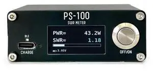 PS100 Digital RF Power SWR Meter 0-100W Shortwave HAM Radio Tester,PEP Peak Hold,BLE Web Control 24-Point Calibration PS100 Digital RF Power SWR Meter 0-100W Shortwave HAM Radio Tester,PEP Peak Hold,BLE Web Control 24-Point Calibration