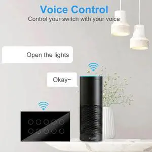 10-Way Tuya Smart Touch Light Wall Switch Glass Panel App Compatible with Home Whole House Control 10-Way Tuya Smart Touch Light Wall Switch Glass Panel App Compatible with Home Whole House Control