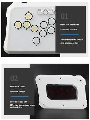 A50 Controller Gaming Keyboard RGB Light Joystick Controller for //PC/Steam Fightstick Keyboard A50 Controller Gaming Keyboard RGB Light Joystick Controller for //PC/Steam Fightstick Keyboard