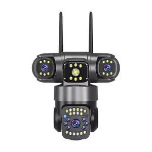 Three Lens PTZ IP Camera Triple Lens Auto Tracking CCTV Camera Wide Angle Remote Monitoring EU Plug Three Lens PTZ IP Camera Triple Lens Auto Tracking CCTV Camera Wide Angle Remote Monitoring EU Plug