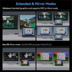 4K120Hz USB C Splitter Dual Monitor Docking Station 6-in-1 Dual USB C Monitor 100W PD, 10Gbps Splitter 1 in 4 Out 4K120Hz USB C Splitter Dual Monitor Docking Station 6-in-1 Dual USB C Monitor 100W PD, 10Gbps Splitter 1 in 4 Out